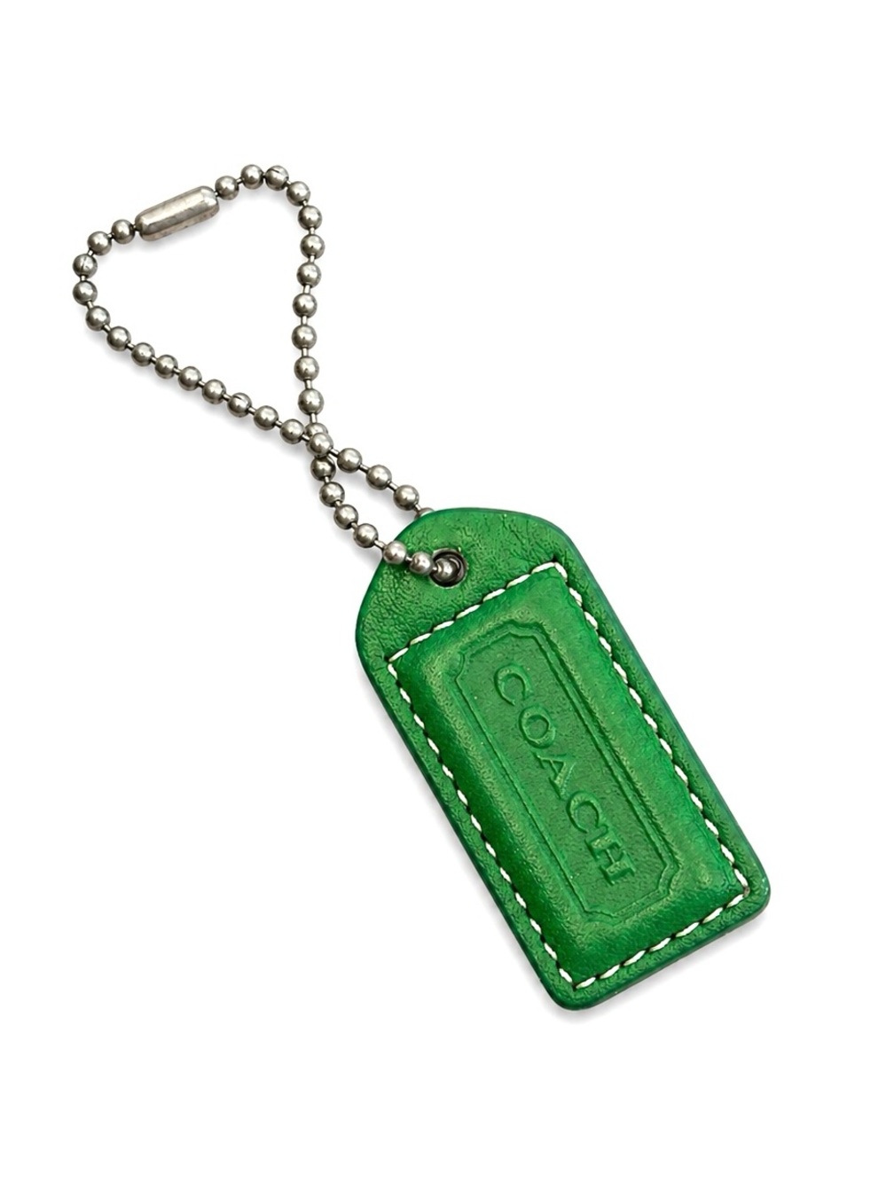 COACH Green 2 Tone Leather Hangtag